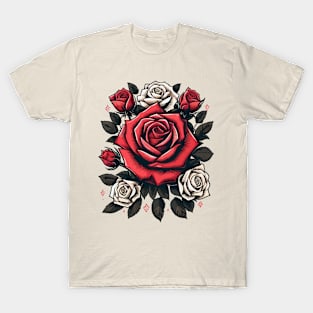 Beautiful Rose Flowers T-shirt . T-Shirt